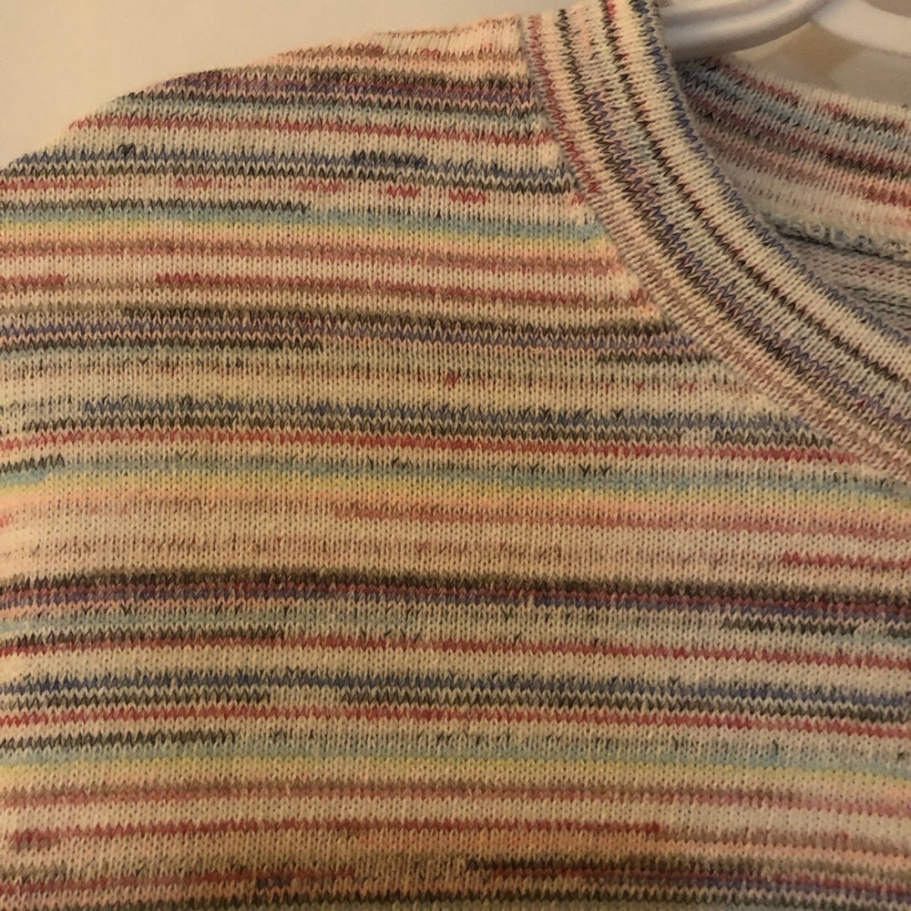 MADEWELL Bubble Sleeve Crop Top in Rainbow Stripe Size XS - Picture 8 of 10